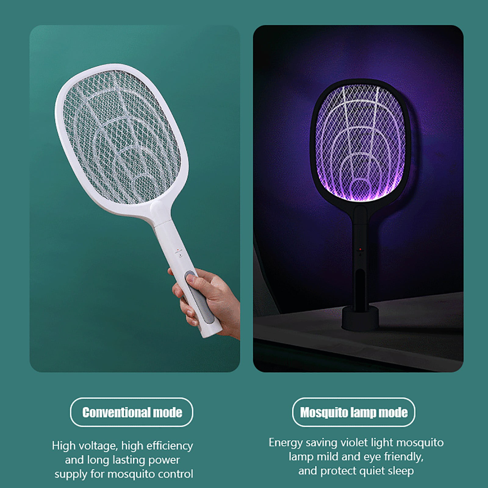New 2-In-1 Multifunctional USB Charging Mosquito Swatter Electric Bug Lamp 