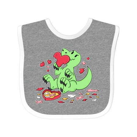 

Inktastic Raptor Destroying Heart Chocolate Box Gift Baby Boy or Baby Girl Bib