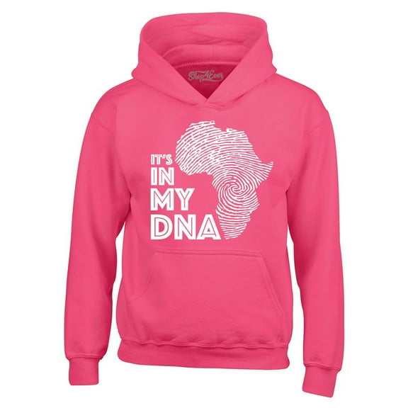 Shop4Ever Men's It's in My DNA African Pride Hooded Sweatshirt Hoodie Small Heliconia Pink
