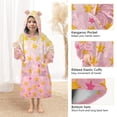 thumbnail image 3 of FORMRS Wearable Blanket Hoodie with Sleeves for Kids Cozy Flannel Sweatshirt, Gradient Pink Stars, 3 of 7