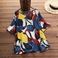thumbnail image 3 of ZANZEA Women O-Neck Half Sleeve Printed Blouse Casual T-Shirt Tops, 3 of 5