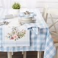 thumbnail image 4 of Contemporary Home Living Garden Bunny Floral Cotton Easter Table Runner - 108" - White and Blue, 4 of 8