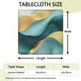 thumbnail image 2 of Teal Marble Gold Wave Pattern Square Fitted Tablecloth with Elastic Edge,Square Table Cover,Washable Elastic Table Cover for Home Kitchen Party Decor 34"x34", 2 of 6
