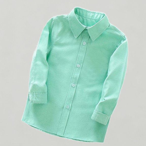 Xijirk Boys Long Sleeve Performance Dress Shirt Classic Fit Comfortable Formal Top for Party Wedding Ceremony,4-5 Years
