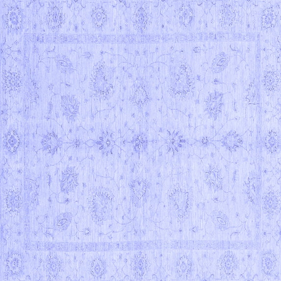 Ahgly Company Indoor Square Oriental Blue Traditional Area Rugs, 5' Square
