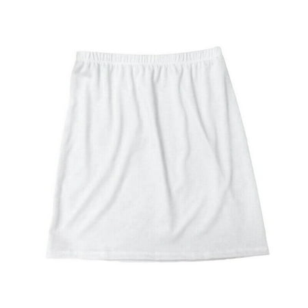 Fashion New Cooling Lingerie Satin Skirt Women Ladies Underskirts Slip Skirt Petticoat Under Dress WHITE WHITE-40CM