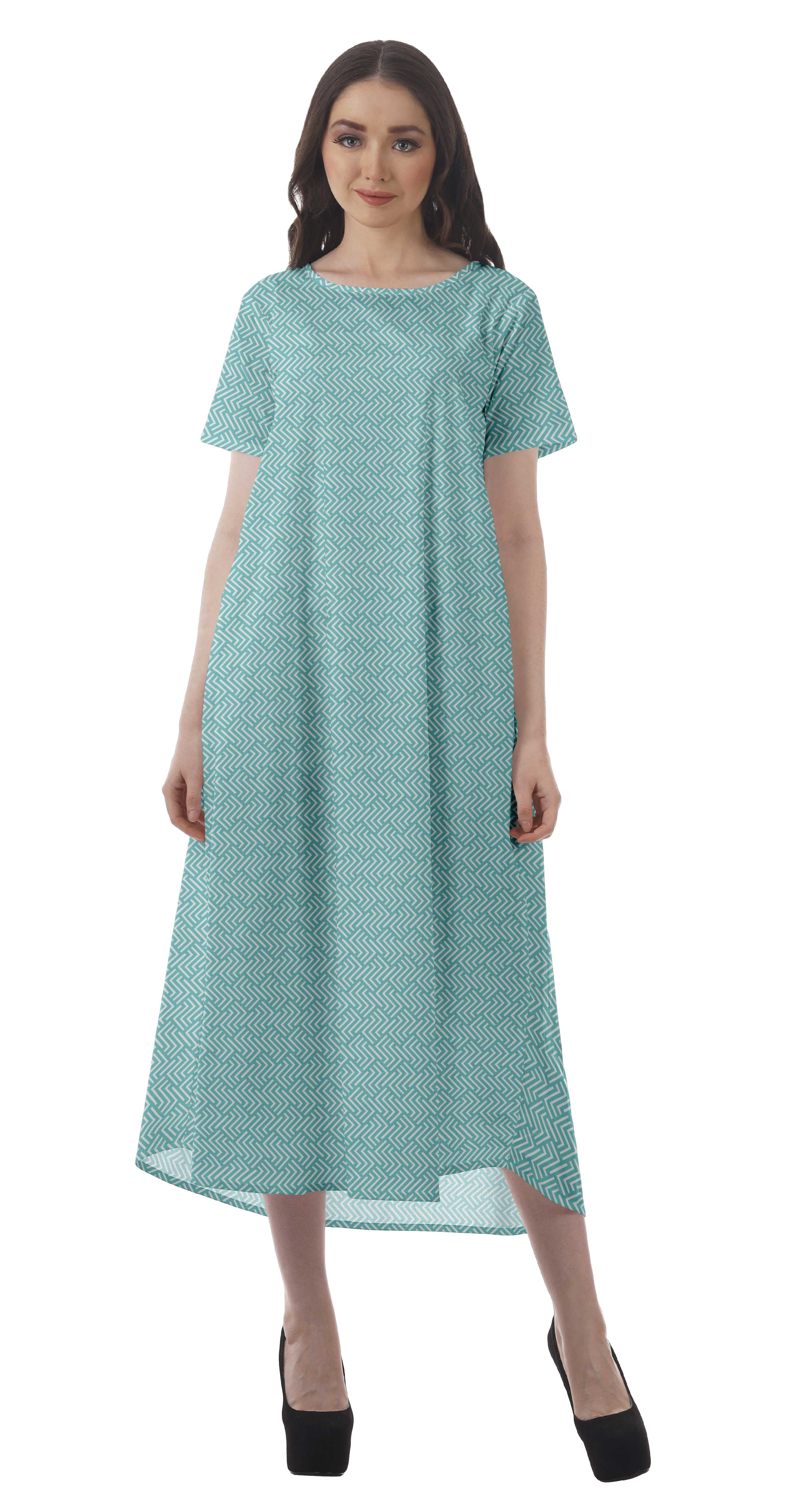 Moomaya Printed Cotton Maxi Dress - Spaghetti Strap Flared Summer Dress With Pockets - View #2