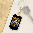 thumbnail image 6 of Stupidity Level Grumpy Trucker Swivel Keychain Dog Tag Stainless Steel or 18k Gold, 6 of 10