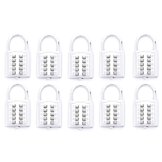 10X Anti-Theft Button Combination Padlock Digit Push Password Lock Zinc Alloy Security Lock Suitcase Luggage Coded Lock