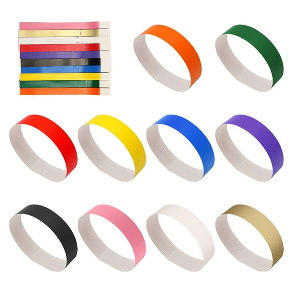 HOT! 1000 PCS Paper Wristbands Waterproof Neon for Events Suitable Parties, Wristbands(10 Colors)