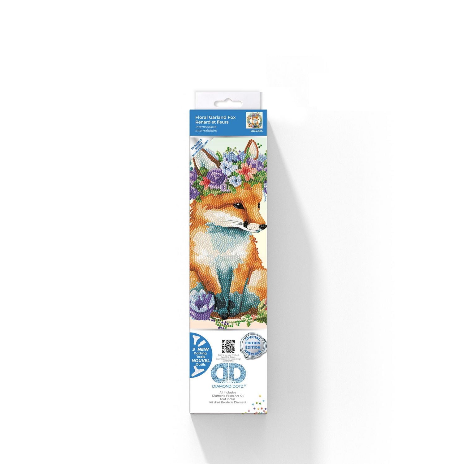 DIAMOND DOTZ® Floral Garland Fox Special Edition Diamond Painting Kit, Design Size: 11 x 11 inches