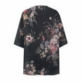 thumbnail image 4 of Pntutb Womens Plus Size Floral Print Puff Sleeve Kimono Cardigan Loose Chiffon Cover Up Casual Tops Clothes, 4 of 6