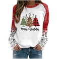 thumbnail image 2 of Qertyioot Sweat-shirt d'Impression de Christmas de Mode de Femmes Pull Col Rond à Manches Longues, 2 of 4