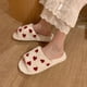 thumbnail image 5 of Pantuflas de algodón de moda para mujer, pantuflas de punta abierta con una sola palabra, para invierno, para el hogar, antideslizantes, cálidas y bonitas, para interiores y exteriores, de piel, 5 of 5