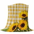 thumbnail image 6 of Spring Sunflowers Blanket Soft Cozy Warm Throw Blanket for Couch, Plush Fuzzy Flannel Fleece Blankets for Sofa, Yellow White Plaid Farmhouse Rustic Bed Blankets Lightweight Gifts for Women, 40"x50", 6 of 9