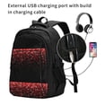 thumbnail image 2 of Balery Red Glitter1 Mochila con carga USB para hombre y mujer - Mochila impermeable y antirrobo para laptop con puerto USB para viajes, trabajo, 2 of 7