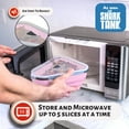thumbnail image 4 of Pizza Pack® Reusable BPA-Free Silicone Storage Container with 5 Microwavable Trays, Pink, 4 of 7