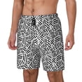thumbnail image 2 of Uemuo Weave Geometric Pattern Mens Swim Trunks Quick Dry Board Shorts with Mesh Lining, Stretch Beach Shorts Quick Dry No-Chafing Board Shorts-Small, 2 of 9