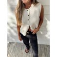 thumbnail image 4 of Chaleco de punto de un solo pecho para mujer, top de verano, cárdigan informal de moda, camisetas sin mangas, prendas de punto, 4 of 5