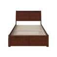 thumbnail image 2 of Portland Full Platform Bed with Flat Panel Foot Board and Full Size Urban Trundle Bed in Walnut, 2 of 8