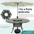 thumbnail image 5 of MEETWARM Outdoor 61" Round Patio Dining Table with Detachable Lazy Susan, All Weather Cast Aluminum Large Patio Furniture Table Set for 8 Seat with 24" Rotating Tray, Umbrella Hole, Dark Bronze, 5 of 9