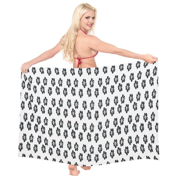 HAPPY BAY Women's Bikini Skirt Beachwear Sarong Coverups Swimsuit Swim Cover up Summer Wraps Swimwear Beach Wrap Skirts for Women One Size Slate, Hibiscus