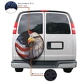 thumbnail image 4 of KAKALAD USA Patriotic American Flag Eagle Spare Tire Cover Universal Vehicle Accessories Buckle Car Tools 14”in, 4 of 6