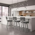 thumbnail image 2 of Amisco Akers 26.25" Polyester Swivel Counter Stool in Heather Light Gray, 2 of 3