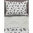 thumbnail image 3 of Earth Tones Comforter & Sham Bedding Set, Christmas Winter Theme with Pine Cones Snowflakes Spruce Tree, 3 pcs Duvet Set Microfiber Filling Quilt, 5 Sizes, Charcoal Grey White, by Ambesonne, 3 of 4