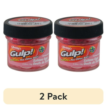 (2 pack) Berkley Floating Salmon Eggs Soft Bait Fluorescent Red