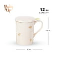 thumbnail image 4 of Pinky Up Annette Honeycomb Ceramic Tea Cup with Infuser and Lid, 12oz, 4 of 7