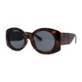 thumbnail image 2 of Womens Iconic Clout Mod Oval Thick Arm Plastic Sunglasses Tortoise Black, 2 of 4