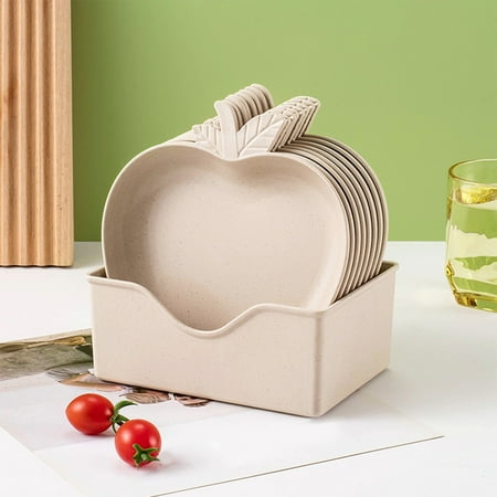 

CaiTeLin 10 Pc Cutlery Set with 6.29 In Food Tray Fruit Snack Bowl Can Be Used In Restaurants Food Shops Dining Halls Etc