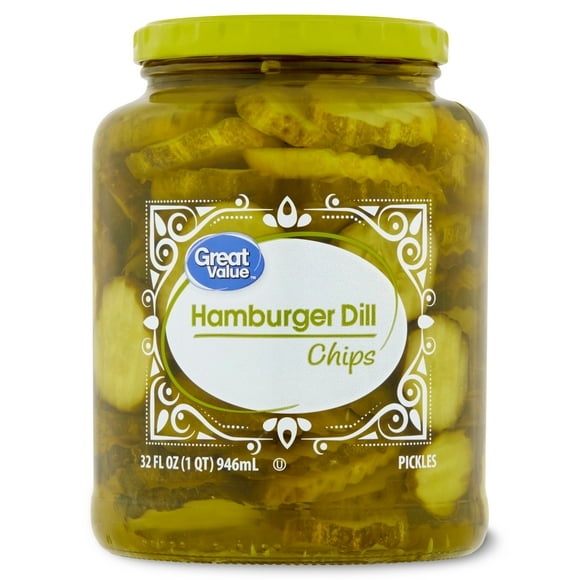 Great Value Hamburger Dill Chip Pickles, 32 fl oz