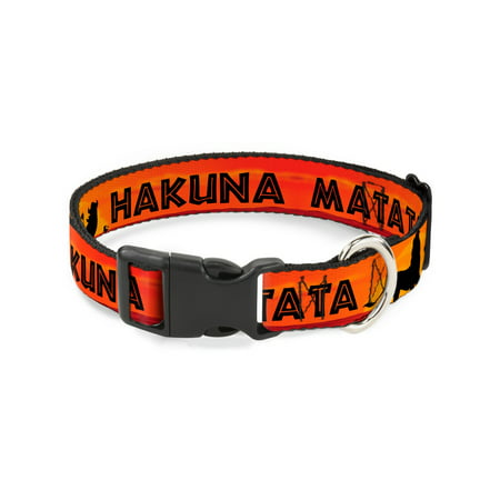 Buckle-Down Lion King Hakuna Matata Sunset Oranges/Black Disney Dog Collar Plastic Clip Buckle,
