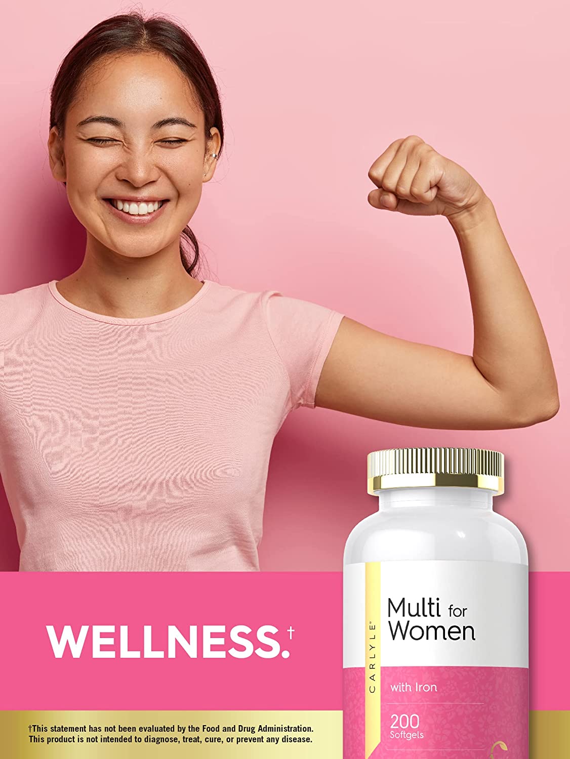 Multivitamin for Women with Iron | 200 Softgel Capsules | by Carlyle