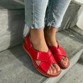 thumbnail image 7 of Miluxas Womens Sandals Dressy Summer Open Toe Shoes Flat Strappy Sandals Comfort Ladies Sandals Red 9.5(43), 7 of 7