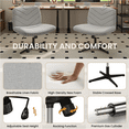 thumbnail image 3 of Alden Design Fabric Swivel Desk Chair with No Arms, Light Gray, 3 of 9