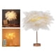 thumbnail image 3 of Lámpara de mesa de plumas con control remoto, luz USB, apliques de tocador para porche, decoración, iluminación blanco, 3 of 9