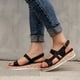 thumbnail image 1 of Sandalias de mujer con tacón de cuña plano de verano con hebilla informal de Color sólido con boca de pez Wmkox8yii  sa1343, 1 of 4