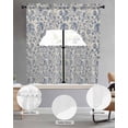 thumbnail image 2 of Blue Flowers Swag Kitchen Curtains Sets for Windows 24 Inch Length, Retro Rustic Botanical Floral Leaves Vines Short Window Curtain Panels Swags Valances and Tiers 3 Piece Set for Cafe/Dining Room, 2 of 5