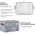 thumbnail image 2 of FREEAMG Colorful Flowers Foldable Canvas Storage Bin, Sturdy Fabric Storage Basket with Handles, Storage Cube Box for Organizing Shelf Nursery Toy Closet 1PCS, 2 of 7