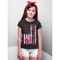 thumbnail image 3 of Breast Cancer Back The Pink American Flag US Youth T-shirt, M, Black, 3 of 4