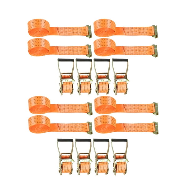findmall E-Track Ratchet Straps 2"×15' 4400LB Tie Down Polyester Heavy Duty Strap 8 Pack