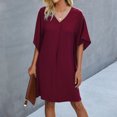 thumbnail image 4 of Fridja Robe d'Été Décontractée pour Femmes, Col Rond, Courte, Ample, Longueur Genou, 4 of 7