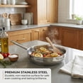 thumbnail image 3 of Sunhouse 8 Inch Tri-Ply Stainless Steel Frying Pan, Whole-Clad Skillet with Stay-Cool Handle, Oven Safe to 500°F, Dishwasher Safe, All Cooktop Compatible, 3 of 7