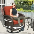 thumbnail image 3 of 3 Piece Outdoor Swivel Rocker Chairs, Swivel Glider Patio Chairs, Heavy Duty Patio Chairs 400 lbs with Side Table, Red, 3 of 8