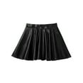 thumbnail image 3 of Zaldita Kids Girls Shiny Metallic Flared Mini Skater Skirt High Waist A-Line Pleated Skirt Black 14, 3 of 6