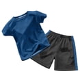 thumbnail image 2 of Karoyedx Kids Sports Outfits for Boys Toddler Kids Sports Shorts Outfits Sets Boys Tracksuit 2PCS Basketball Performance Tops And Mesh Shorts Set Trendy Navy Size,9-10 Years, 2 of 5