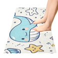thumbnail image 4 of Bath Mat Soft Plush Non-Slip Absorbent Bathroom Rugs 39"x20" Cute Line Whales, 4 of 8